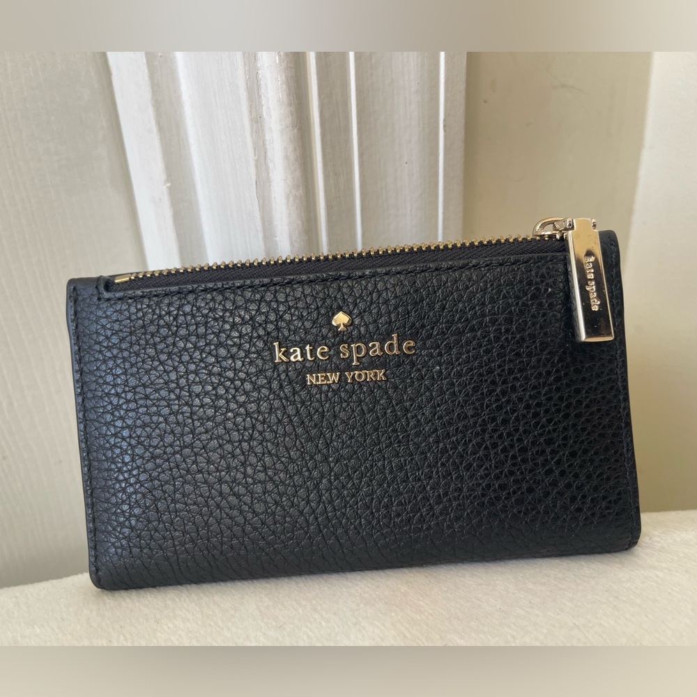 Kate Spade Black Textured Zip Wallet